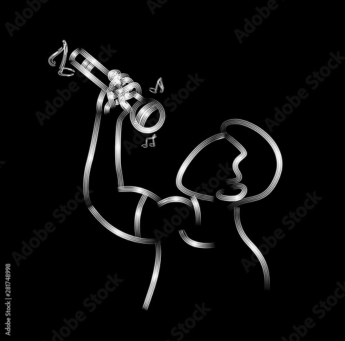Rockstar singer Icon, Flat Color full Line art Vector Design.