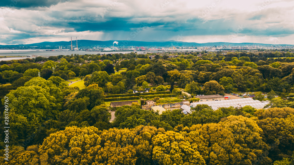 View over St Anne  Park in Dublin, Ireland