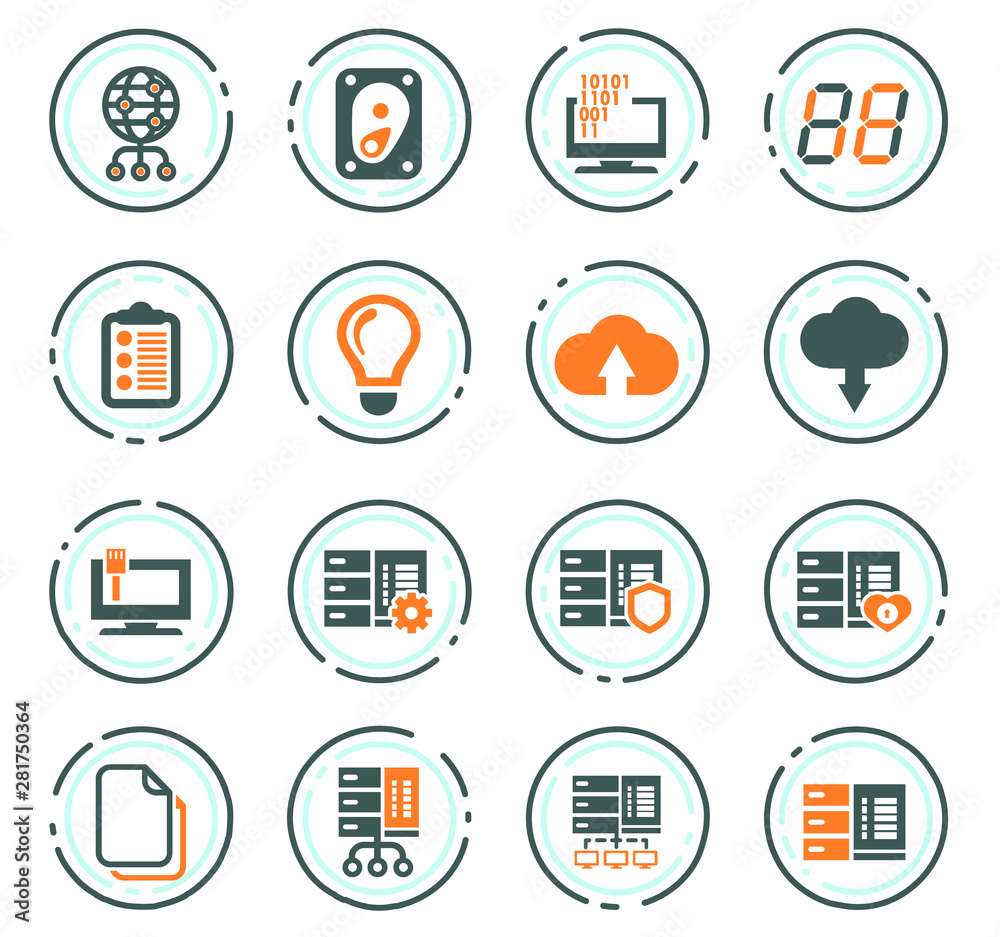 Internet, server, network icons set Internet, server, network icons set
