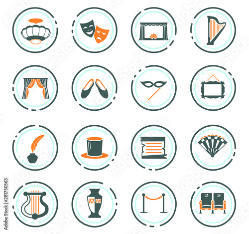 Theater icons set