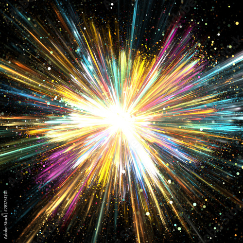 Explosion of pastel colored powder