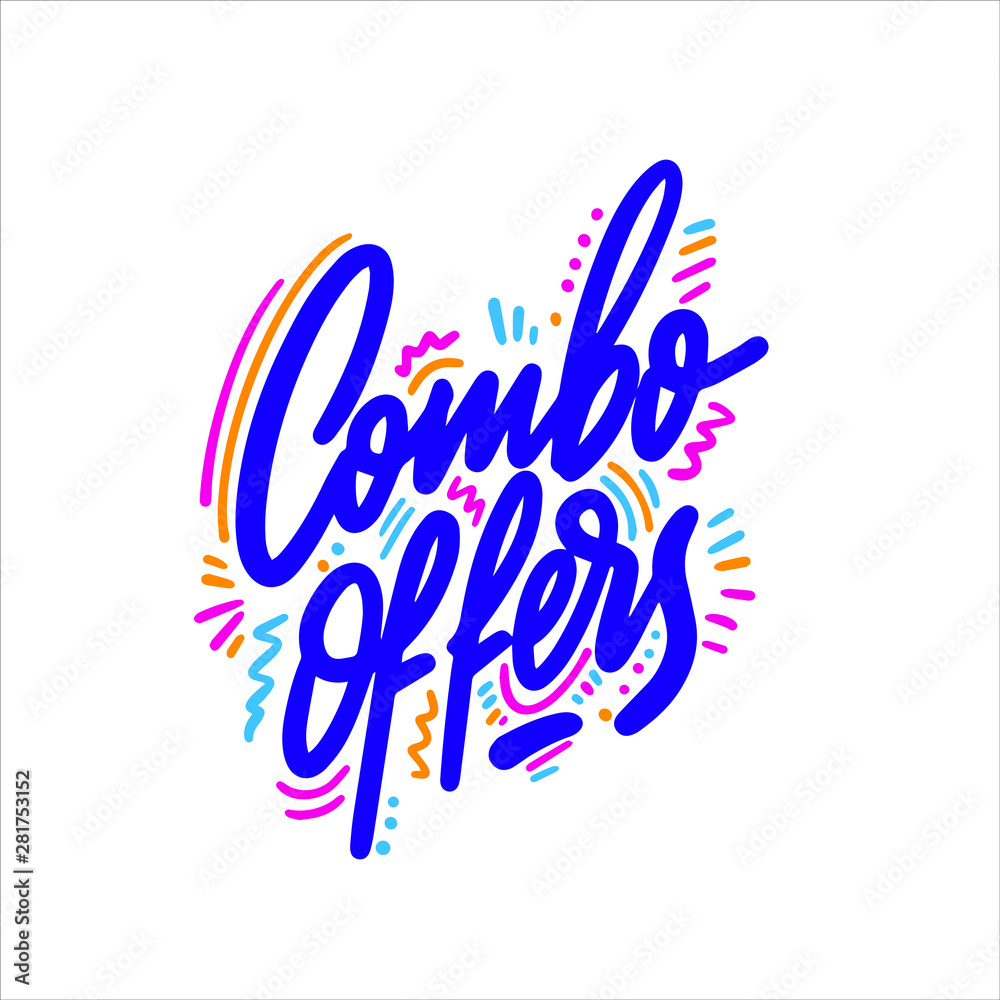 Combo offers. Vector lettering. Modern brush calligraphy.