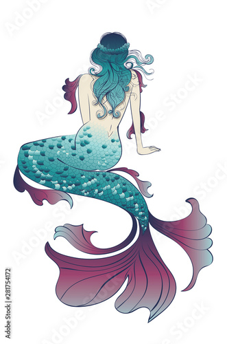 Mermaid view from a back