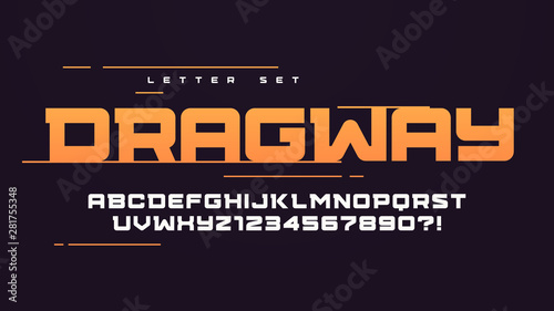 Trendy urban style sport vector alphabet, uppercase letter set, font, typography