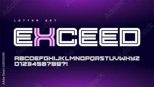 Trendy urban style sport vector alphabet, uppercase letter set, font, typography