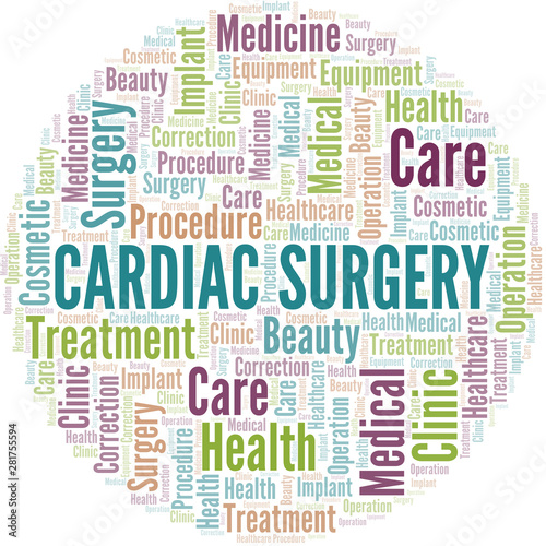 Cardiac Surgery word cloud vector made with text only.