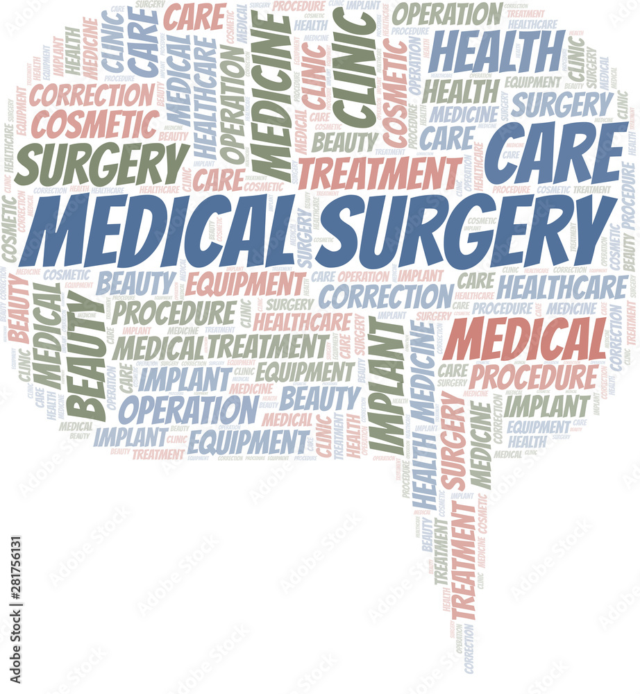 Fototapeta premium Medical Surgery word cloud vector made with text only.