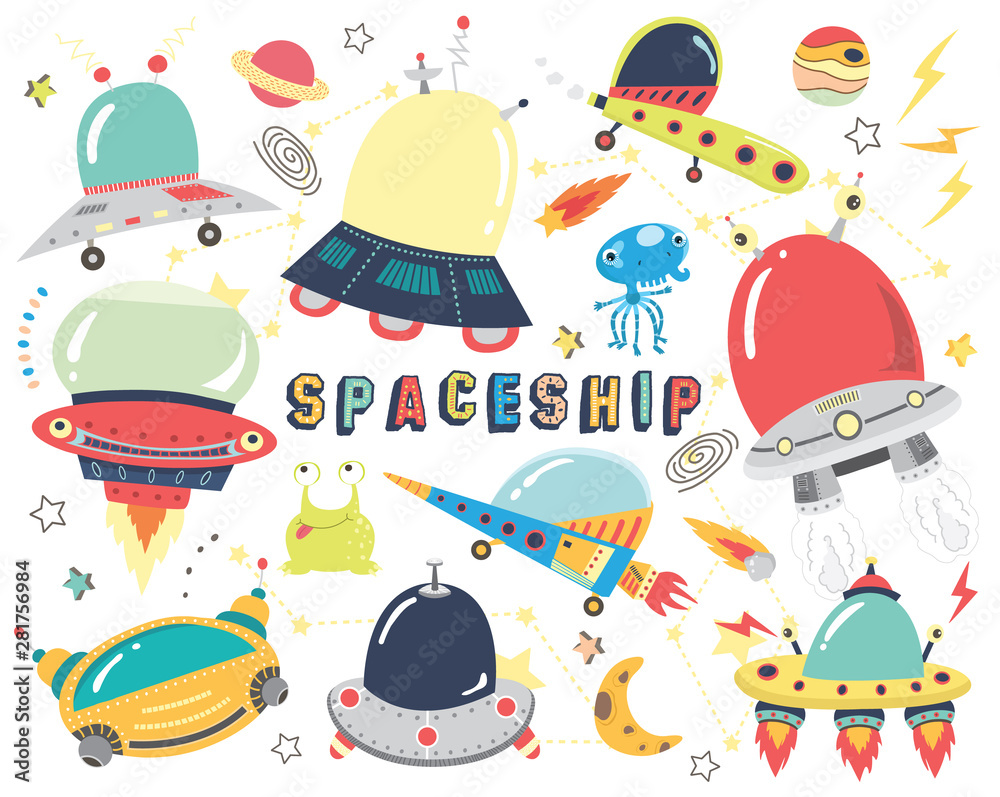 Outer space- Cute Spaceship Collections Outer space- Cute Spaceship Collections