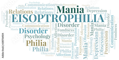 Eisoptrophilia word cloud. Type of Philia.