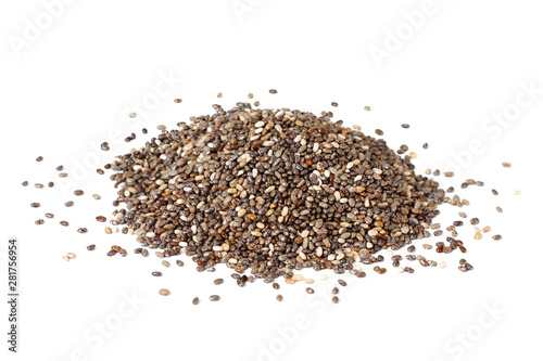 Chia seeds isolated on a white background