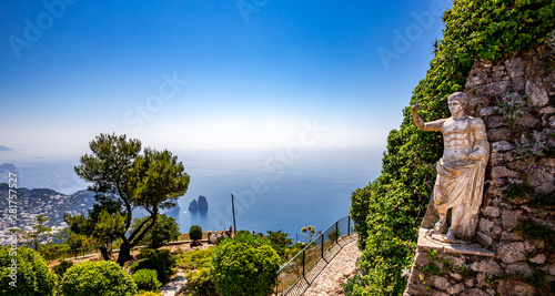 view of Capri island from Monte Solaro, in Anacapri