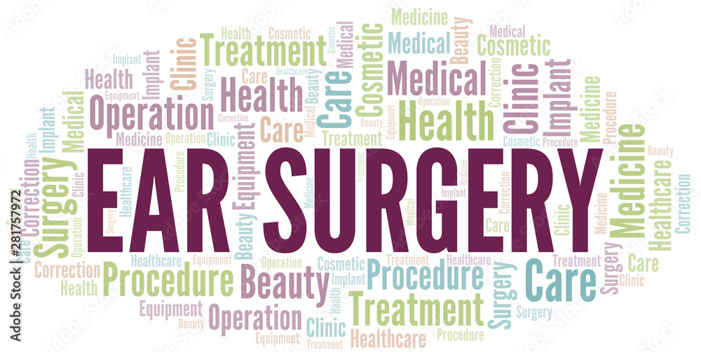 Fototapeta premium Ear Surgery word cloud vector made with text only.