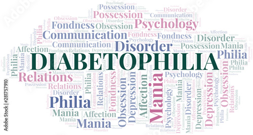 Diabetophilia word cloud. Type of Philia.