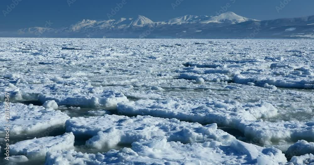 Drifting ice in Sea of Okhotsk, Japan Drifting ice in Sea of Okhotsk, Japan