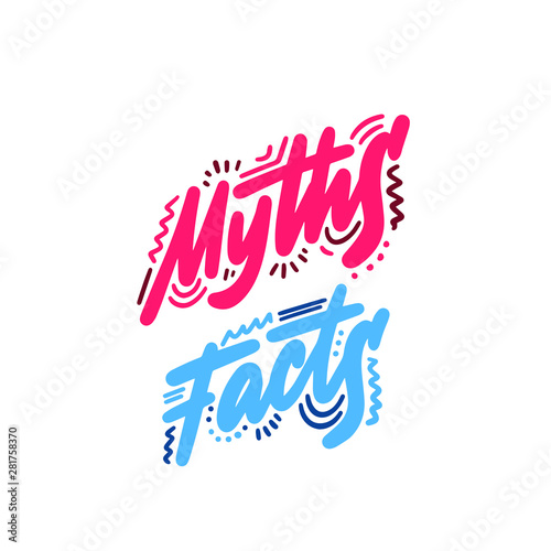 Myths facts. Vector illustration on white background.
