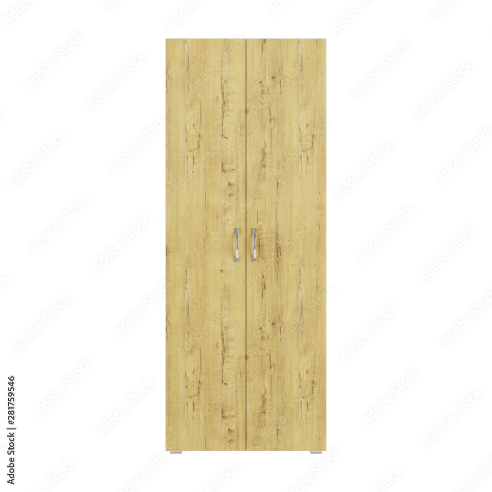 Wardrobe isolated on white background. 3D rendering. Wardrobe isolated on white background. 3D rendering.