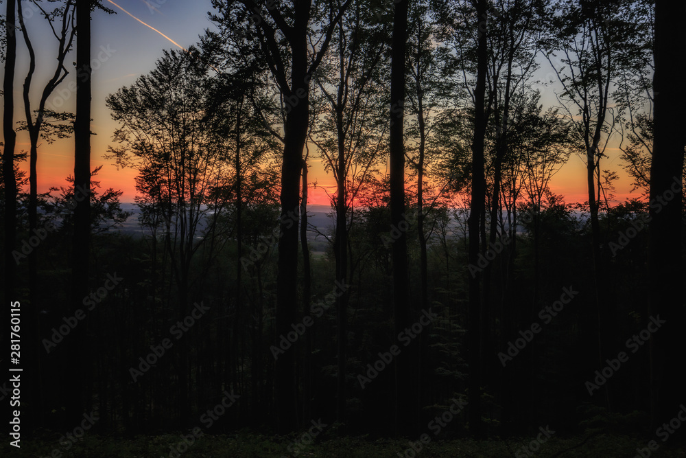 Bavarian Countryside Sunset Landscape in Franken, Germany in Europe near Munich