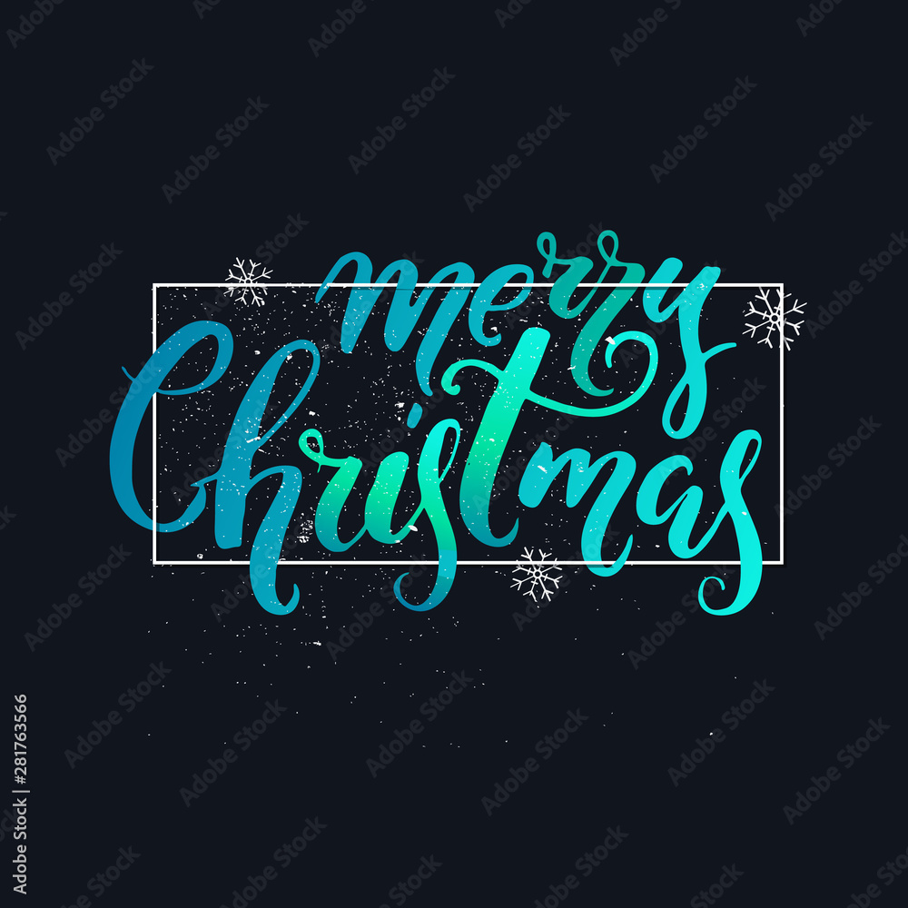 Vector Christmas calligraphy with holiday decoration elements