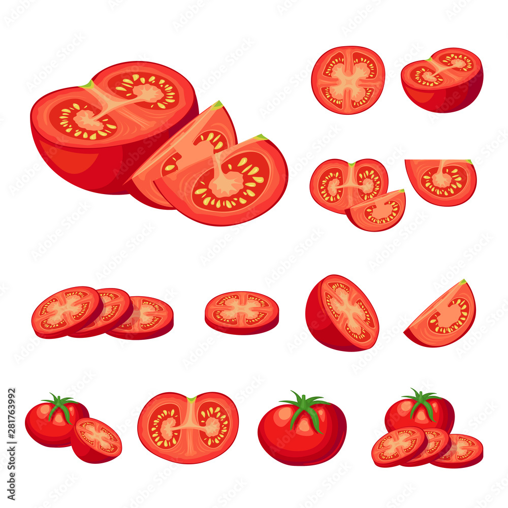 Sliced Tomatoes Cartoon