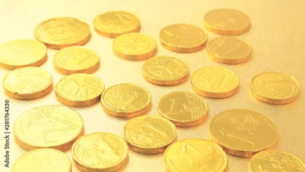 Stacking chocolate coins Stacking chocolate coins