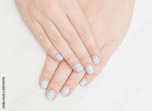 nails blue woman hands beautyful art fashion