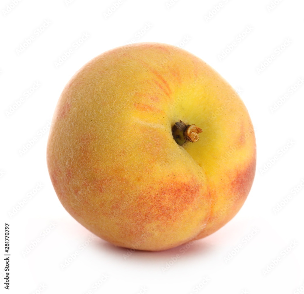 Ripe peach fruit isolated on white background Ripe peach fruit isolated on white background