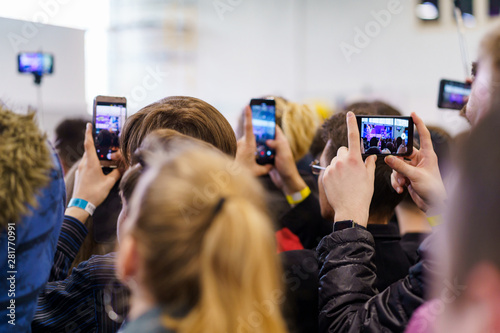 Crowd with mobile phones