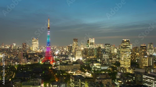 Wallpaper Mural Timelapse of Tokyo cityscape at sunset, Japan Torontodigital.ca