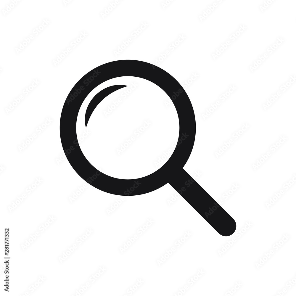 Search icon. Magnifying glass icon, vector magnifier or loupe sign. Search icon. Magnifying glass icon, vector magnifier or loupe sign.