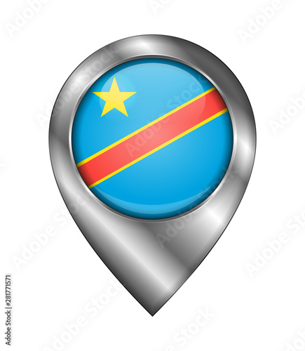 Free Download Flag of Democratic Republic of the Congo. Vector Sign and Icon. Location Symbol Shape. Silver - GFXLoad