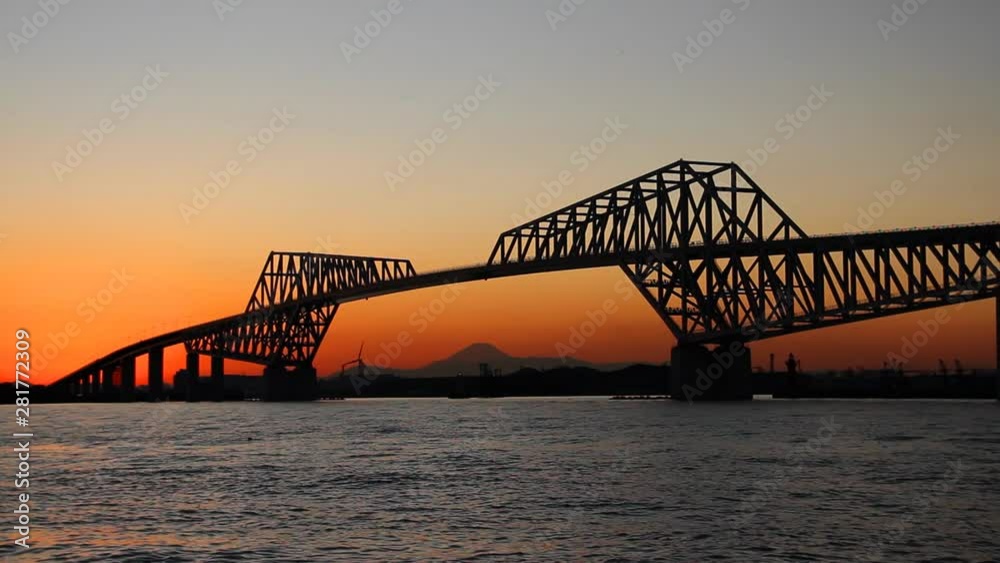 Tokyo Gate Bridge at sunset, Wakasu Island, Tokyo, Japan Tokyo Gate Bridge at sunset, Wakasu Island, Tokyo, Japan