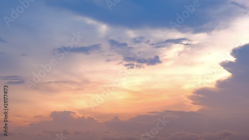 Beautiful sky with clouds background, Sky with clouds weather nature cloud blue. © Punyawee