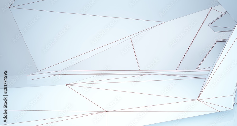 Abstract architectural white interior of a minimalist house with large windows. Drawing. 3D illustration and rendering. Abstract architectural white interior of a minimalist house with large windows. Drawing. 3D illustration and rendering.