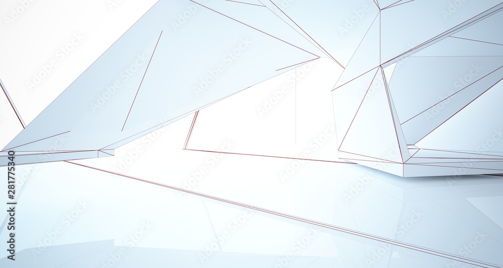 Abstract architectural white interior of a minimalist house with large windows. Drawing. 3D illustration and rendering. Abstract architectural white interior of a minimalist house with large windows. Drawing. 3D illustration and rendering.