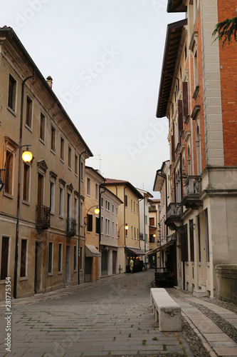 Fototapeta Naklejka Na Ścianę i Meble -  cityscape Portogruaro before the rain Venetto Italy