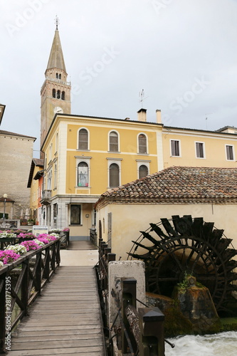 cityscape Portogruaro before the rain Venetto Italy photo