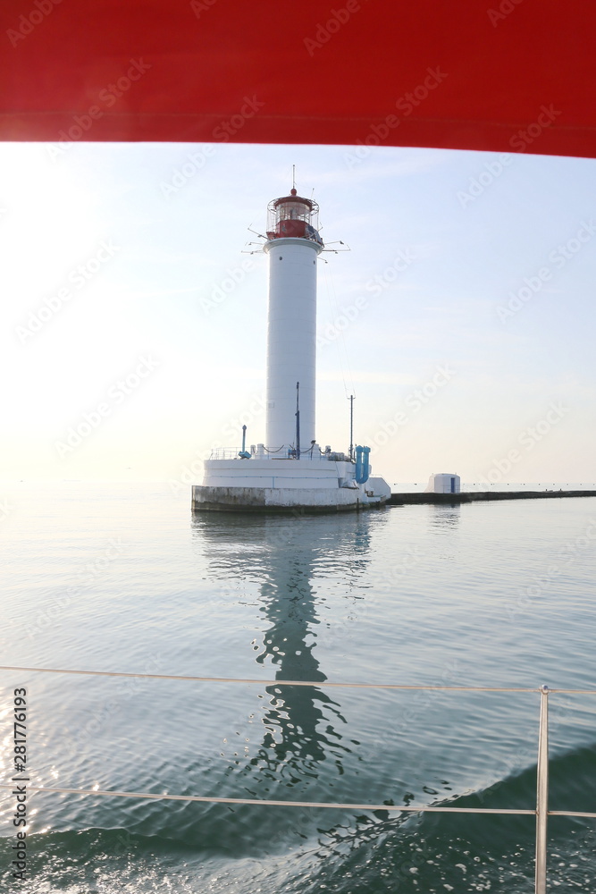 seascape yachts and lighthouse, Odessa, Ukraine