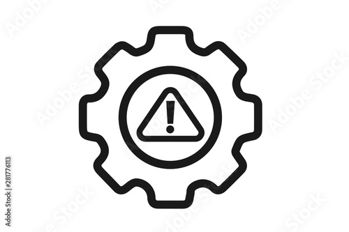 System error or service error icon vector on white background, problem solving icon