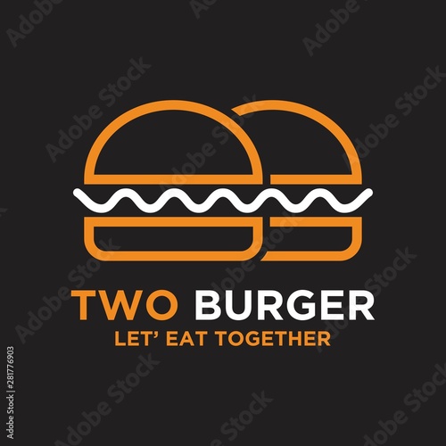 Burger logo vector, with a simple minimalist style