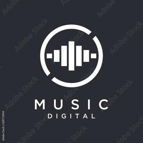 music spectrum logo vector, with a minimalist style