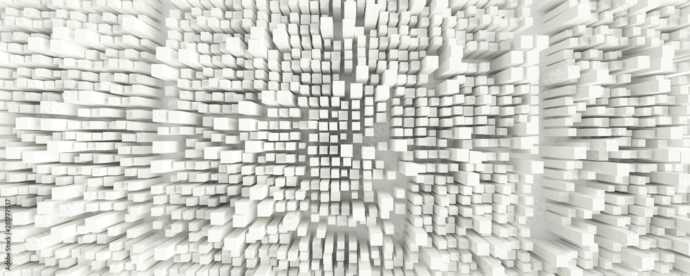Cube 3D wall - white city