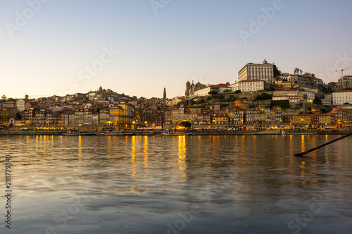 Panoramic view of Porto on sunset