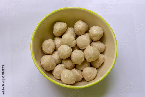 Meatballs on a cup suitable for restaurant poster and web background.