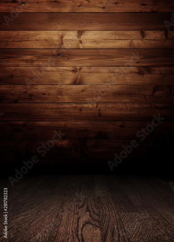 brown wooden interior room.