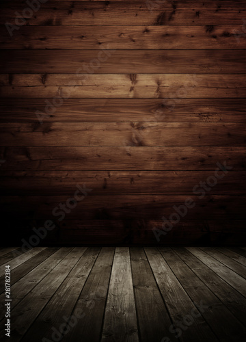 empty wooden inteiror room.