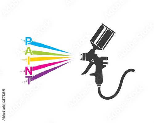 spray gun paint logo icon vector illustration