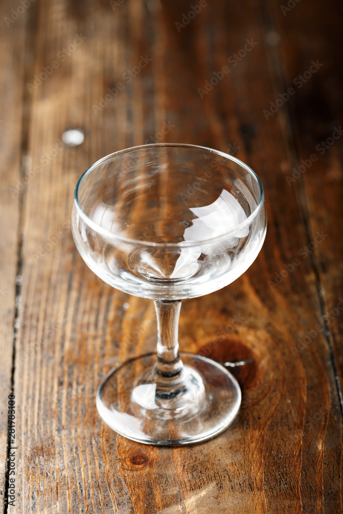 empty cocktail glass on the table empty cocktail glass on the table