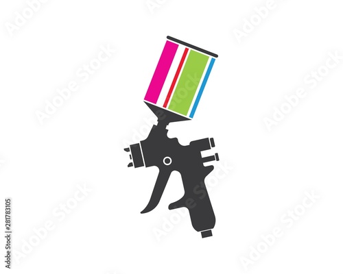 spray gun paint logo icon vector illustration