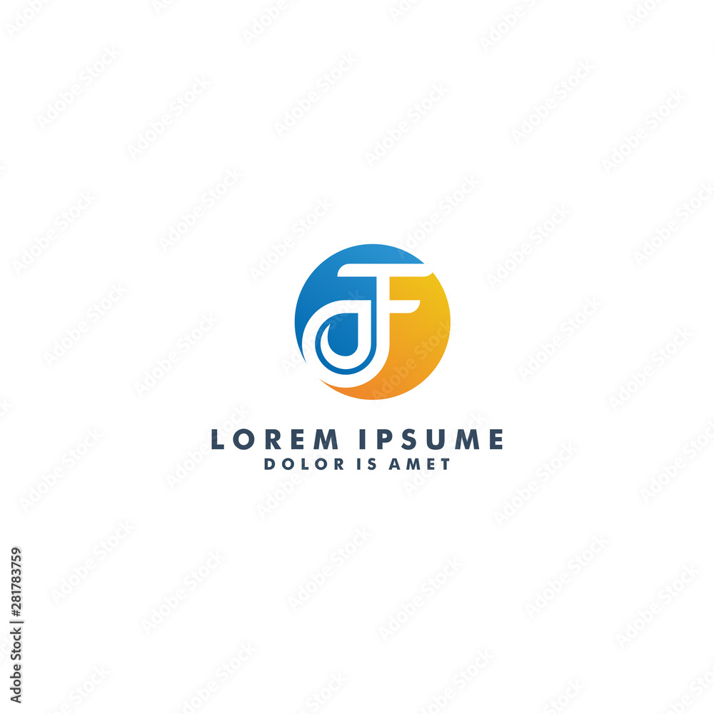 Letter F logo template design - vector Letter F logo template design - vector