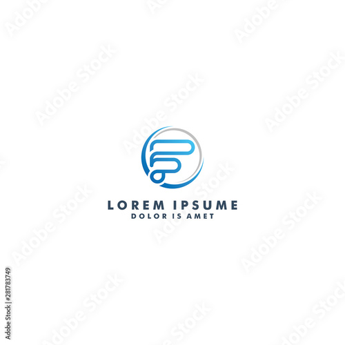 Letter F logo template design - vector